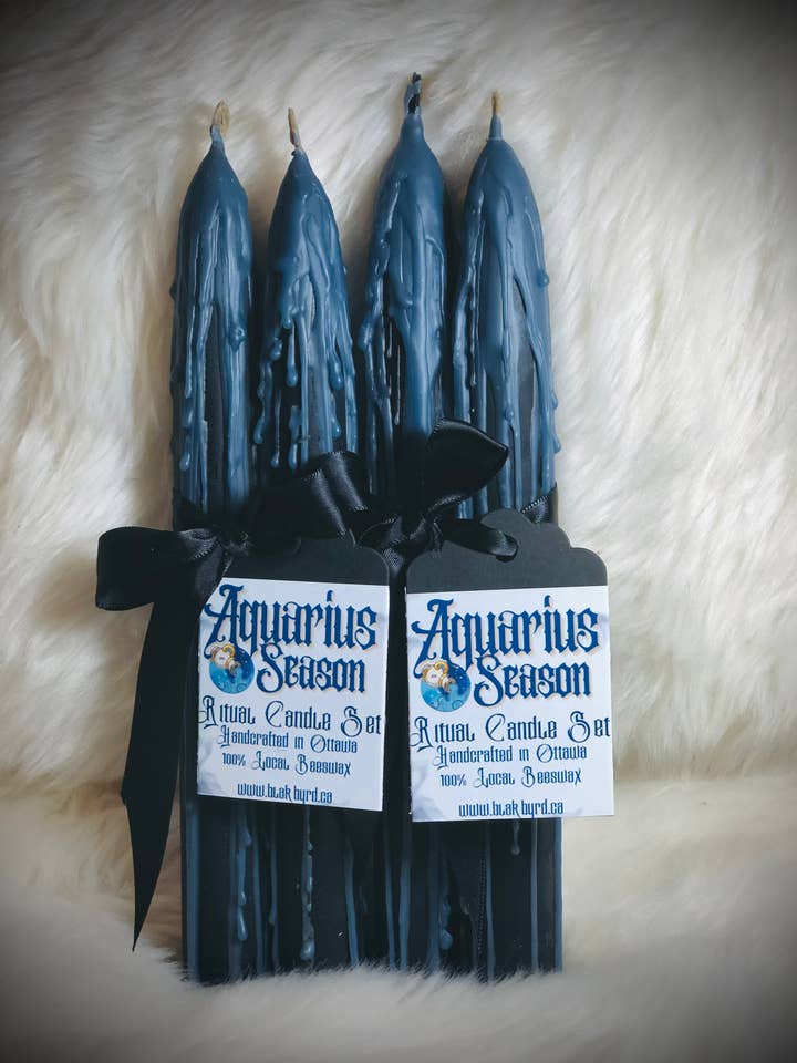 AQUARIUS Season - Zodiac Candle Set for wholesale by BlakByrd Botanika