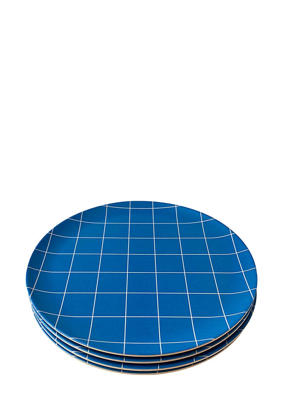 Xenia Taler - Wholesale Dinner Plate - Blue Grid Side Plate - Set of 41