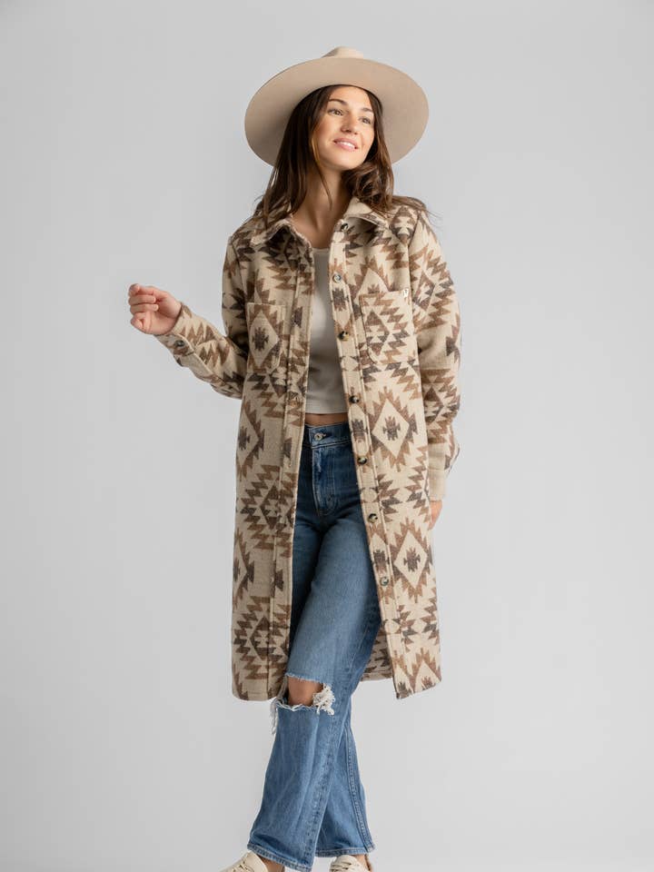 Women's Shay Faux Wool Long Button Coat for wholesale by LIV Outdoor