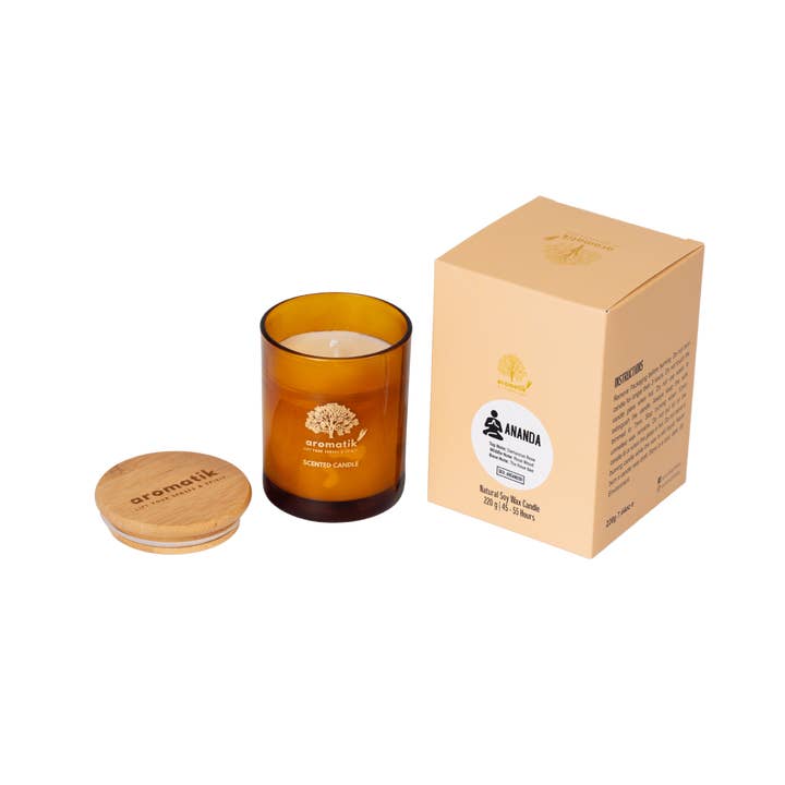 «Ananda» - Vela perfumada de soja premium 220 GMS (55 horas) para venta al por mayor de Aromatik Australia
