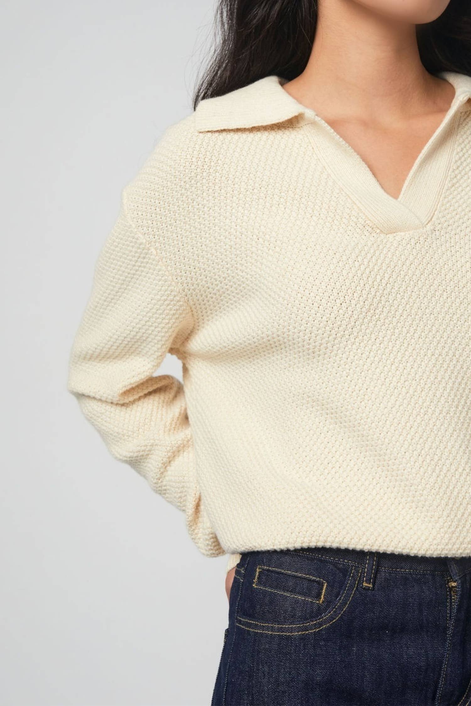 MOD REF - Wholesale Knit Sweater - Women's - The Archie Sweater | Polo Collared Knit Sweater33