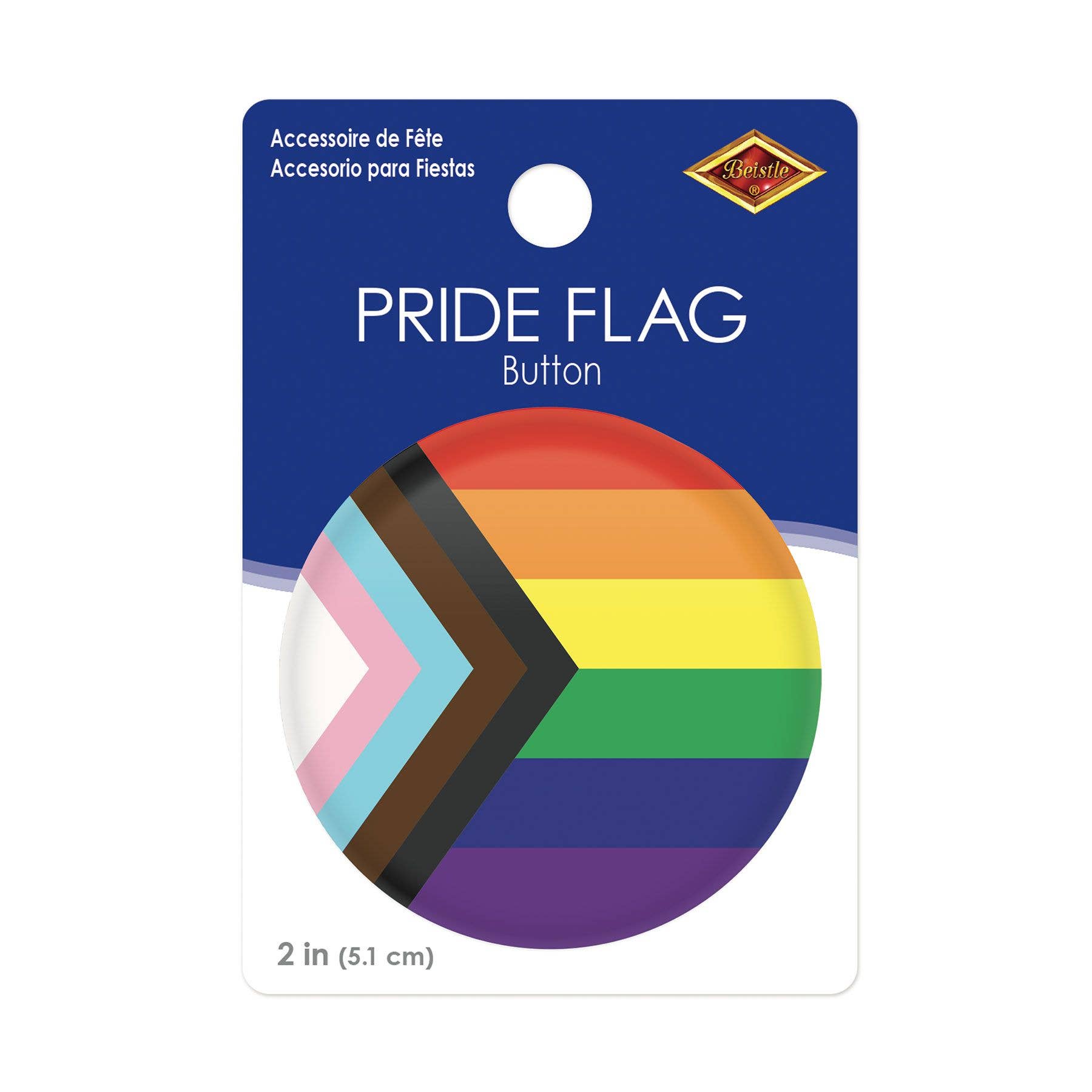 Beistle - Wholesale Lapel Pin/Button - Pride Flag 2" Button2