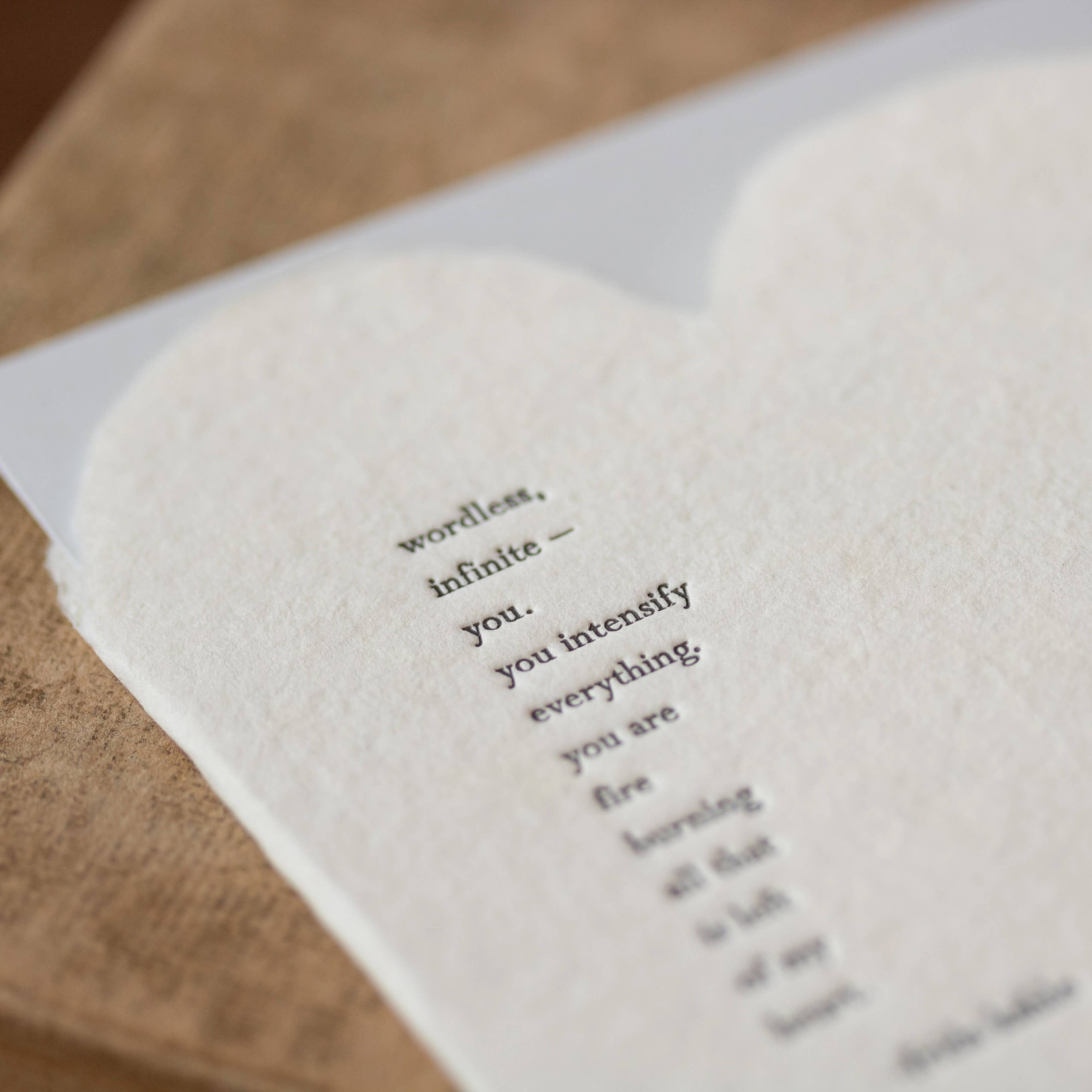 Oblation Papers & Press - Wholesale Love Card - Kahlo Quote Deckled Heart Handmade Paper Letterpress Card2