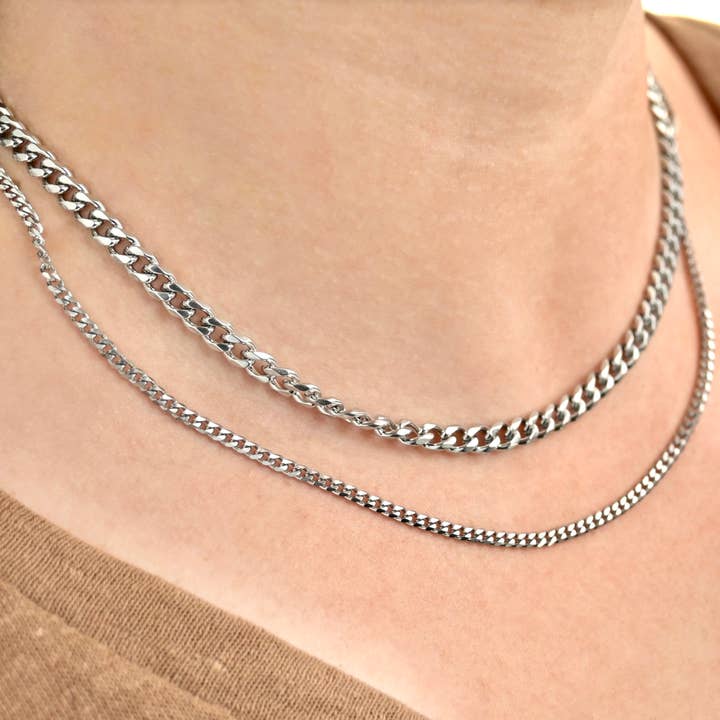 Blueyejewelry - Wholesale Link & Chain Necklace - Curb Chain Necklace - 18k Gold Waterproof Cuban Necklace 6