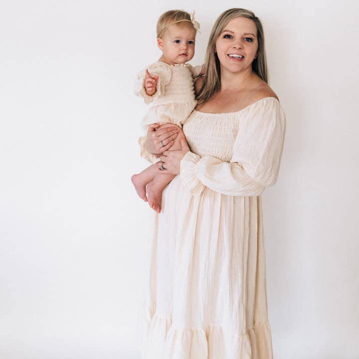 HAHA MAMA Clothing - Wholesale Dress - Women's - Muslin Puffed Sleeve Mommy & Me Dress - Women