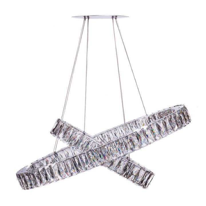 Crystal Elegance LED Chandelier // 2 Ovals for wholesale by Finesse Decor