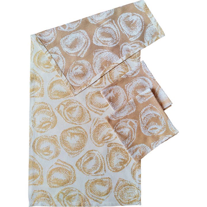 Handmade organic cotton runner, yellow, Tortellino for wholesale by Modoro