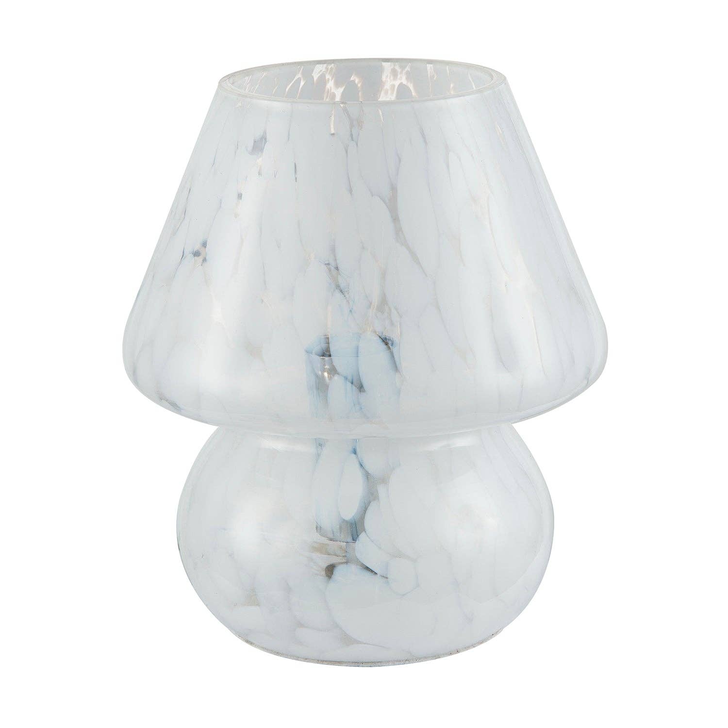 Happy Homewares – wholesale Accent/desk lamp – Modern Designer Mushroom Glass Table Lamp in White Snowflake Pattern1