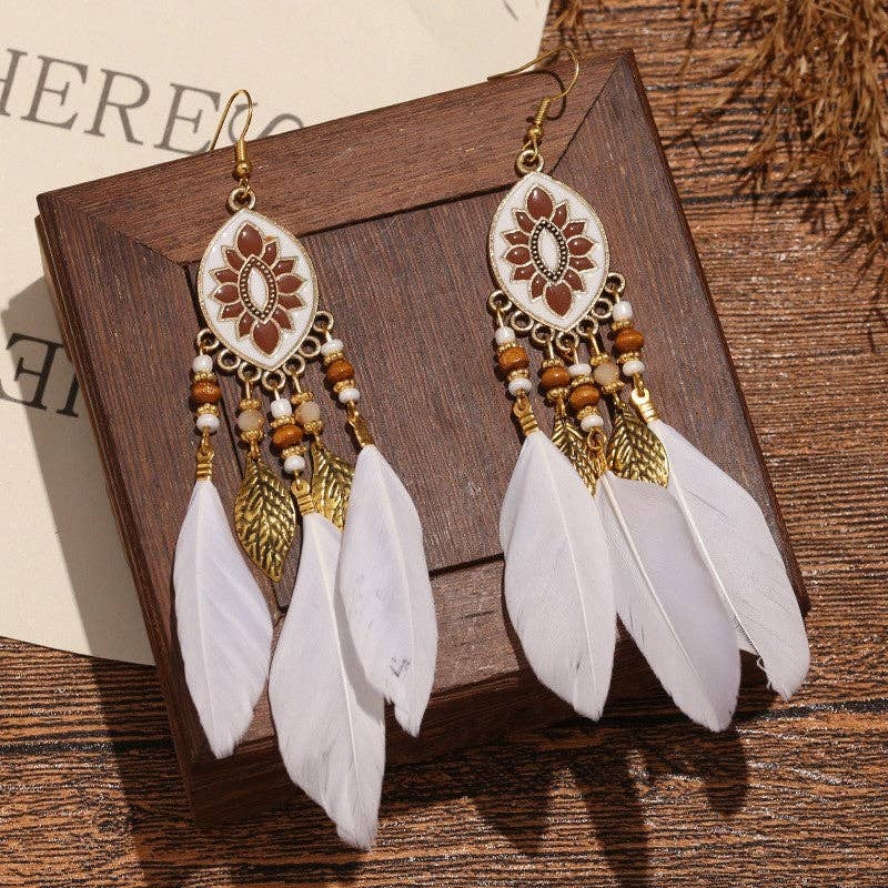 liqubit - Wholesale Dangle Earrings - Bohemian Feather Ear Hook2