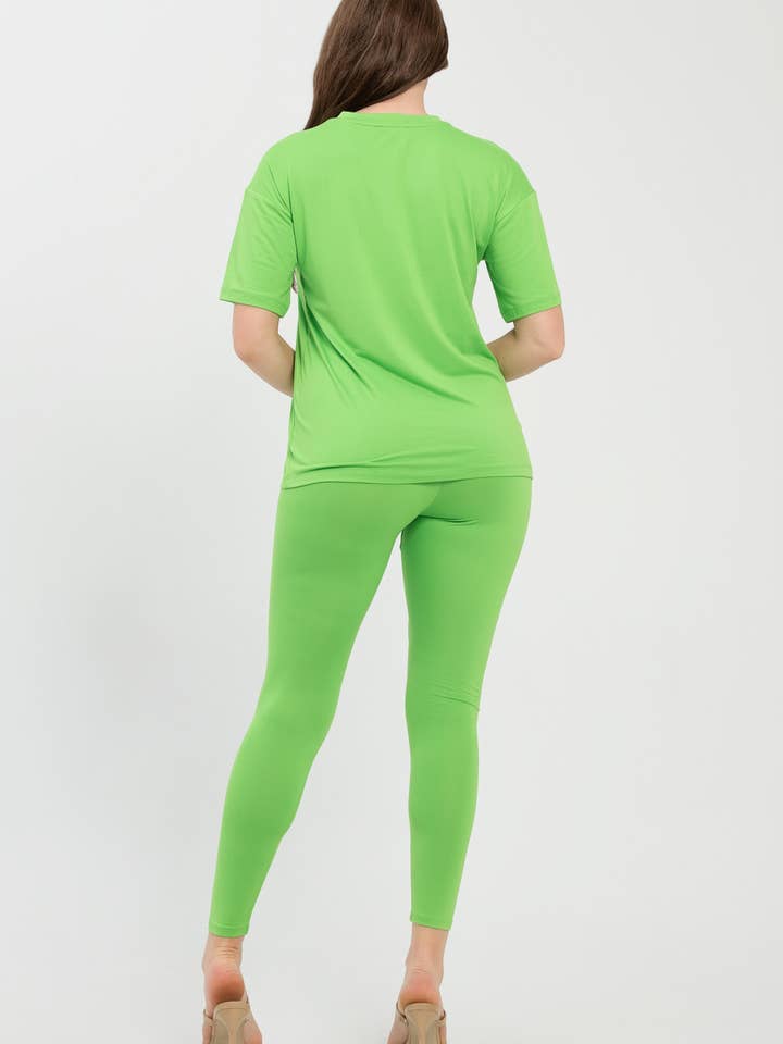 Julia by LoveJ - Wholesale Top & Pant Set (NOT Loungewear) - Women's - Brushed Dty Round Neck Top Leggings Set 42