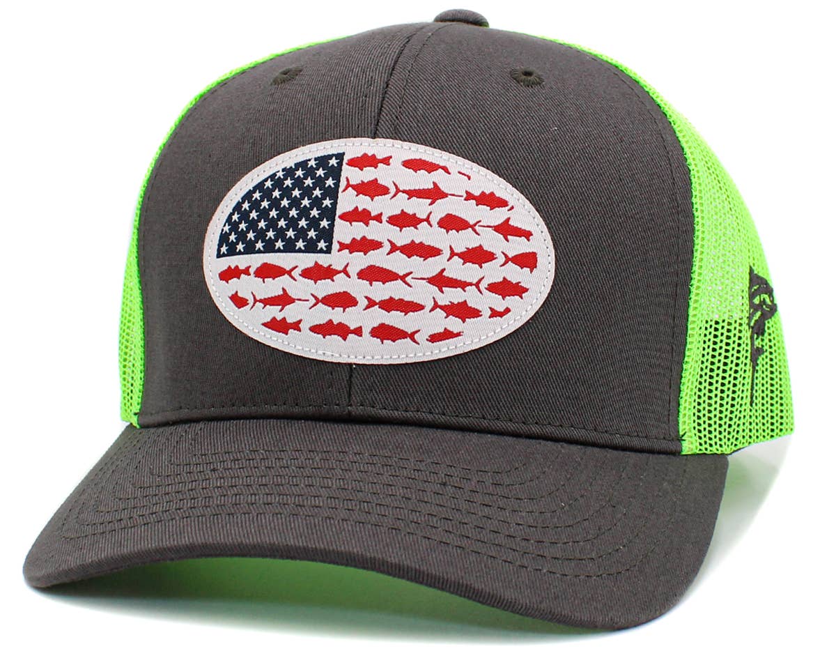 KBETHOS – wholesale Trucker hat – Unisex – USA Fish Flag Mesh Back Ballcap12