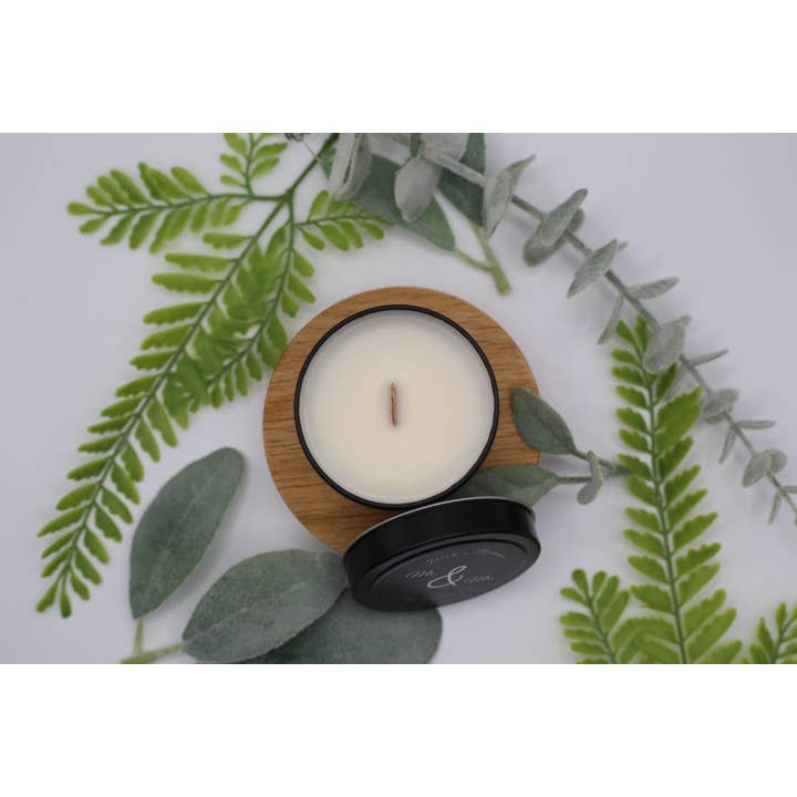 Candled With Care - Wholesale Travel Candles - Bulk 4 oz. Soy Wax, Wood Wick Candles with Tin color options