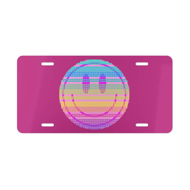 Smile Rainbow Autoschild, pinkes Smile-Autoschild, Vanity-Autoschild, ästhetisches Autoschild, Vsco Mädchenkennzeichen, Geschenk für Studenten, Auto, Geschenk für Teenager für den Großhandel von Happy Life Stuff