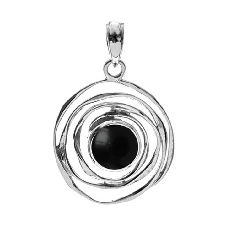 Lexi kleine spinnenweb zwarte onyx hanger voor wholesale door Kali Ma Designs - Sterling Silver Jewellery