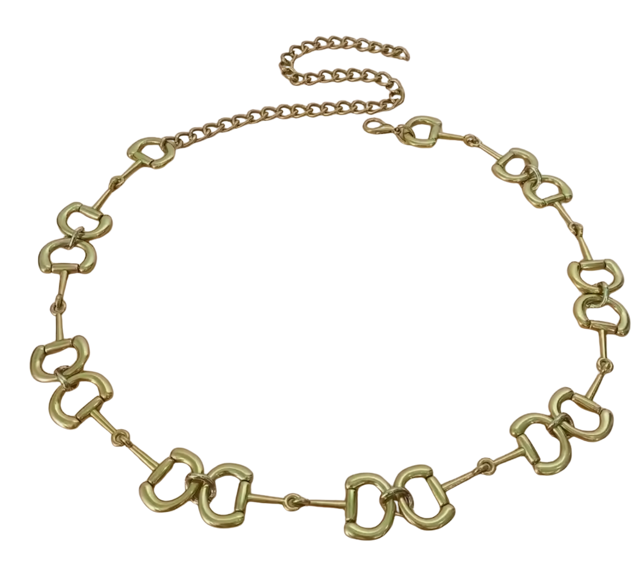 HoopLa - Wholesale Belt - Women's - Equestrian Snaffle Bit Chain Belt- Vintage Gold- Waterproof2