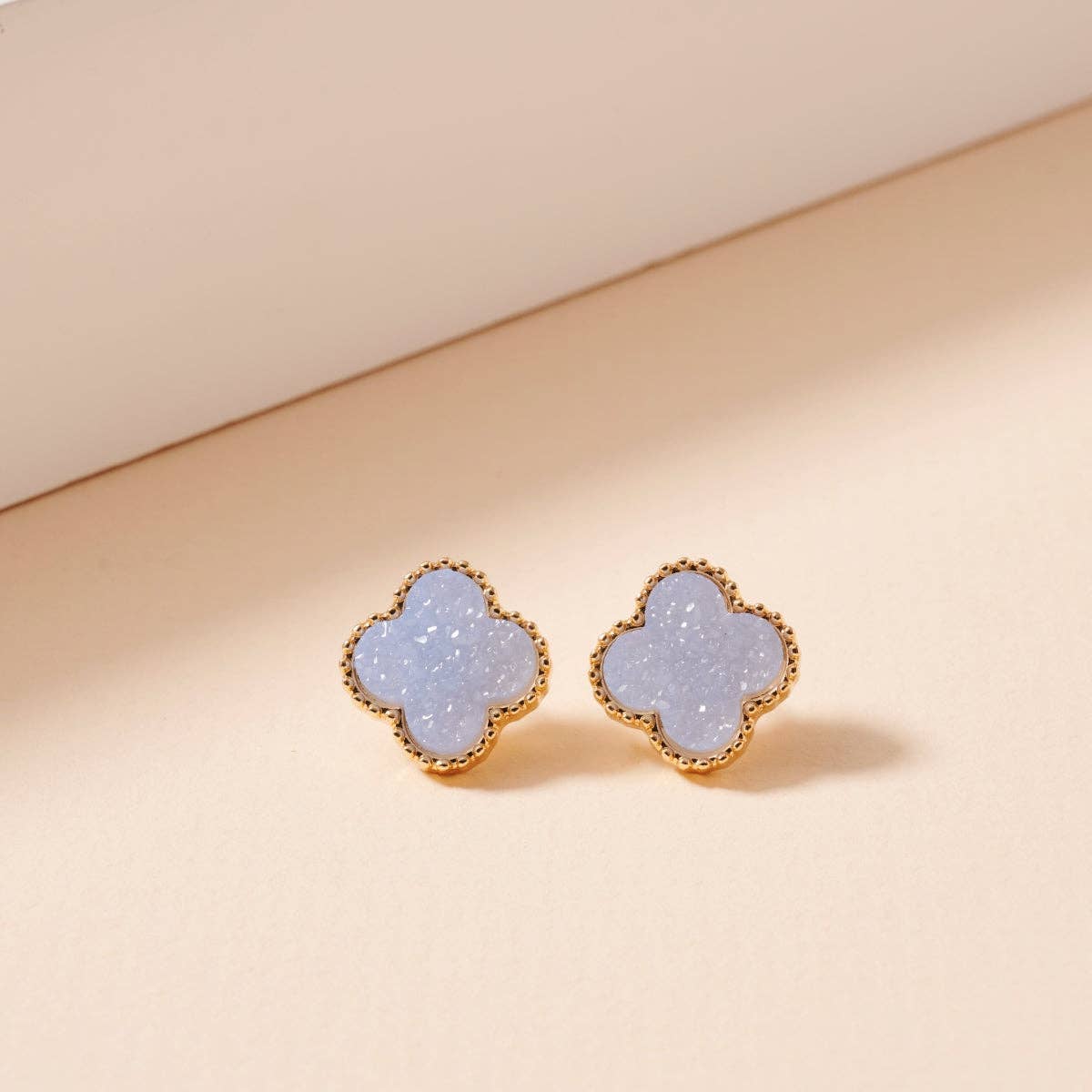 Frem - Wholesale Stud/Post Earrings - Mini Druzy Flower Stud Earrings37