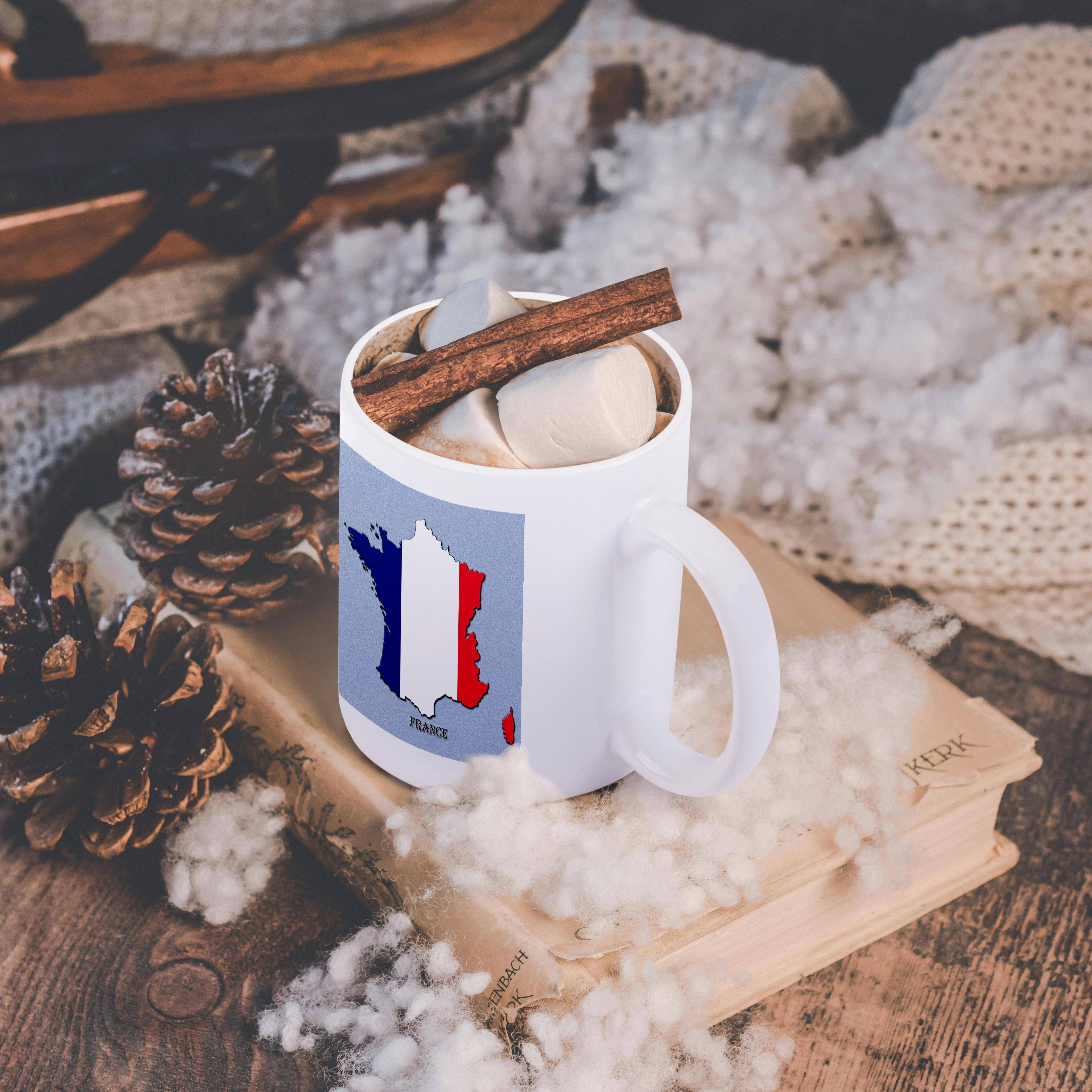 3dRose - Wholesale Koffiemok - 3dRose, Vlag van Frankrijk Kaart, Mok11