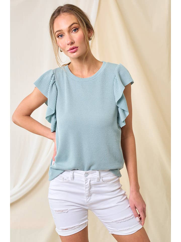 lovely melody - Wholesale Knit Top - Women's - LMT3877-Simple and plain rib top