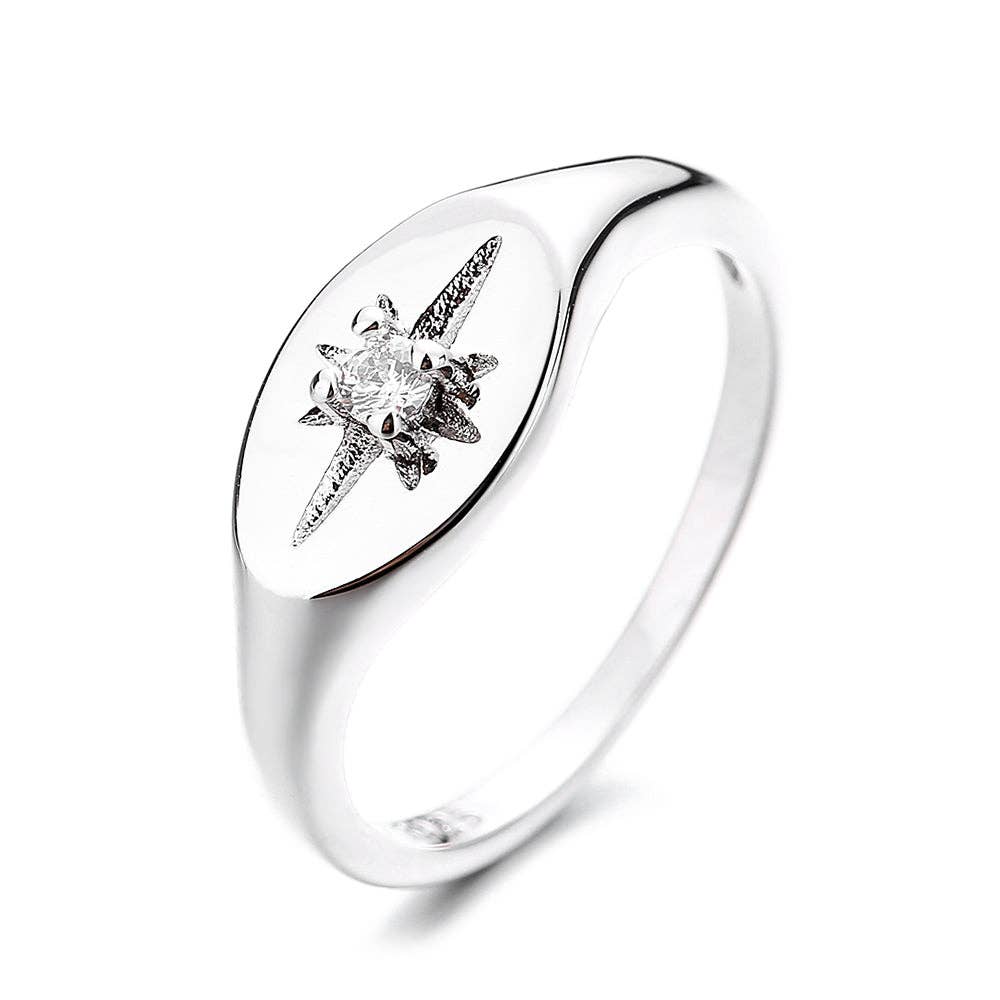 Amy and Annette - Vente Bague avec plusieurs pierres - Bague Starburst en argent sterling avec cristaux Preciosa