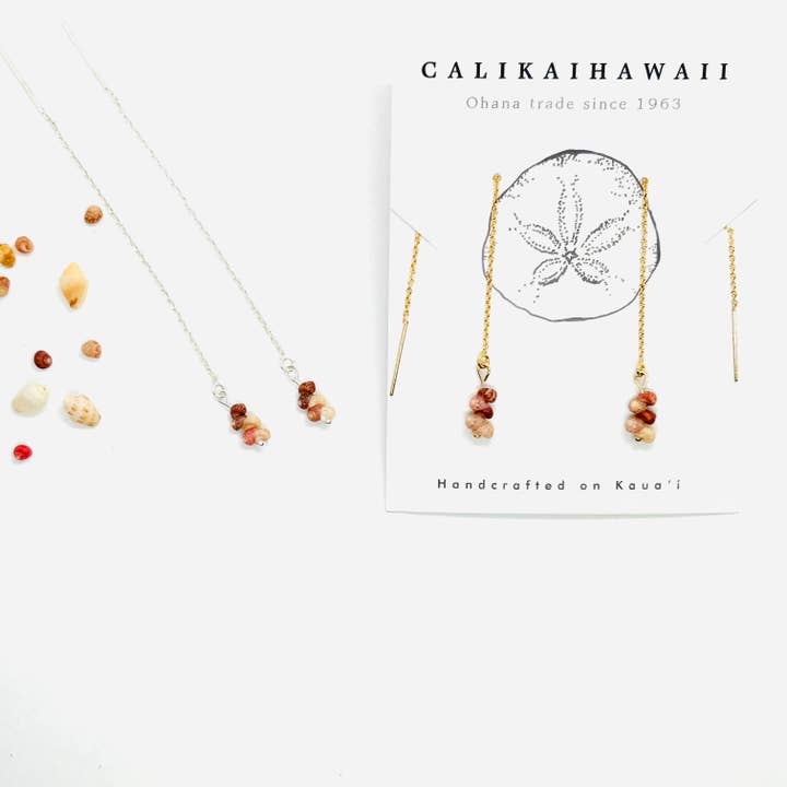 Cali Kai Hawaii - Wholesale Dangle Earrings - Silver Threader Kahelelani Shell Earrings