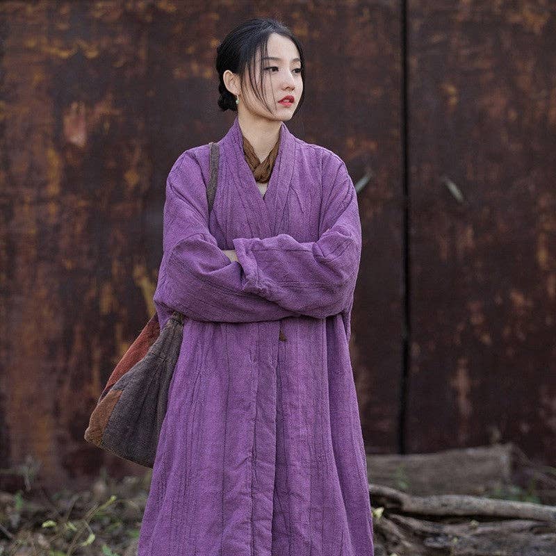 Sheer Trend – Großhandel Mantel - Damen – Langer, verdickter Baumwollmantel im Vintage-Stil0