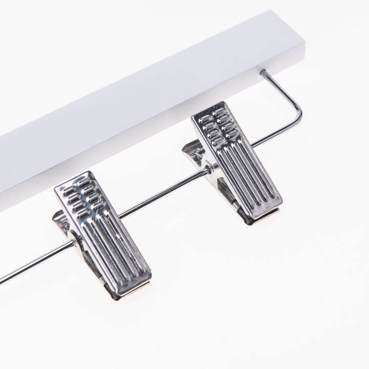 Quality Hangers - Wholesale Clothes Hangers - W043 - Wooden Straight Skirt Hangers, 14", White 120 pcs