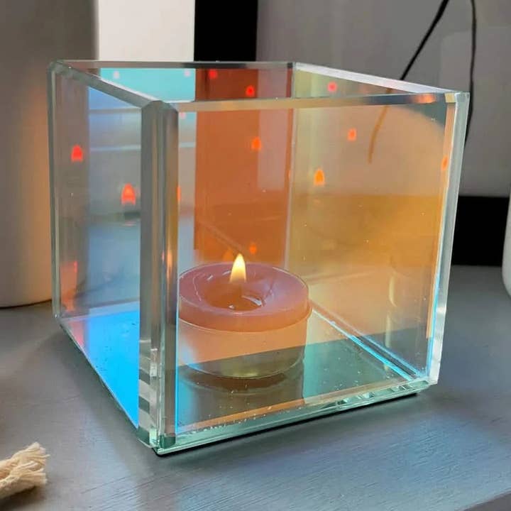 Infinite Reflections Square Tealight Holder for wholesale by Glow Collection