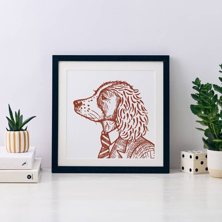 Finn Spaniel Mini Art Print for wholesale by Wild Things