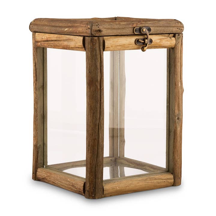 Weddingstar Inc. - Wholesale Decorative box - Rustic Wood And Glass Box With Hinged Lid2