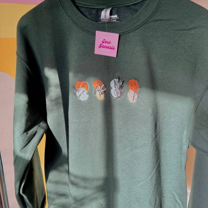 Boho Plant Embroidered Crewneck for wholesale by SewGenesis