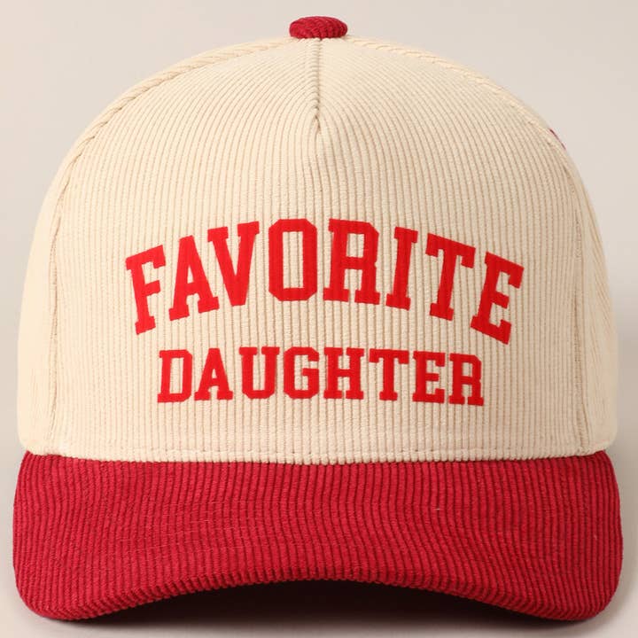 Fashion City - Wholesale Baseball Cap - Unisex - Favorite Daughter Two-Tone Corduroy Baseball Cap