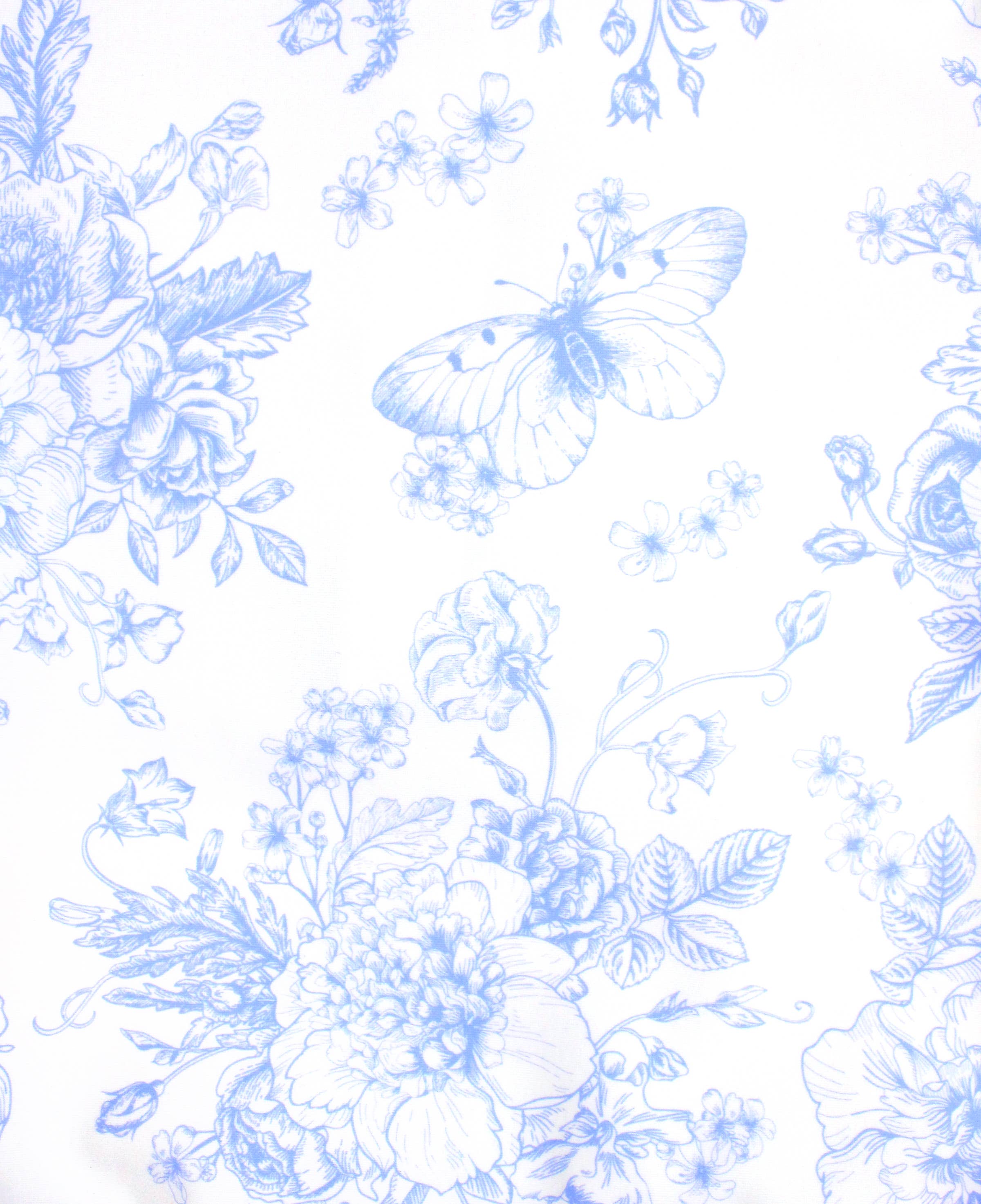 Hvid Piger Periwinkle Butterfly Garden Kammuslingkant Langærmet Rash Guard 2-delt Badedragt med Signatur Bagerste Flæser for engroshandel på Faire9