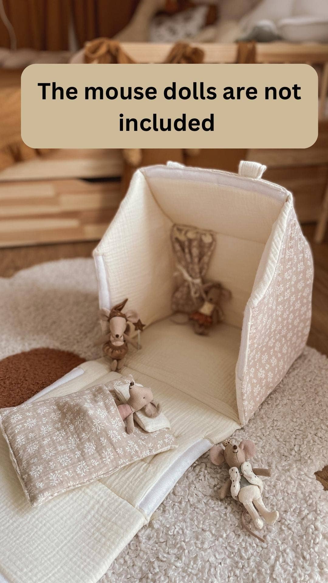 Velvet White - Vente Accessoire de poupée – enfant - Adorable valise maison de poupée avec poignées2