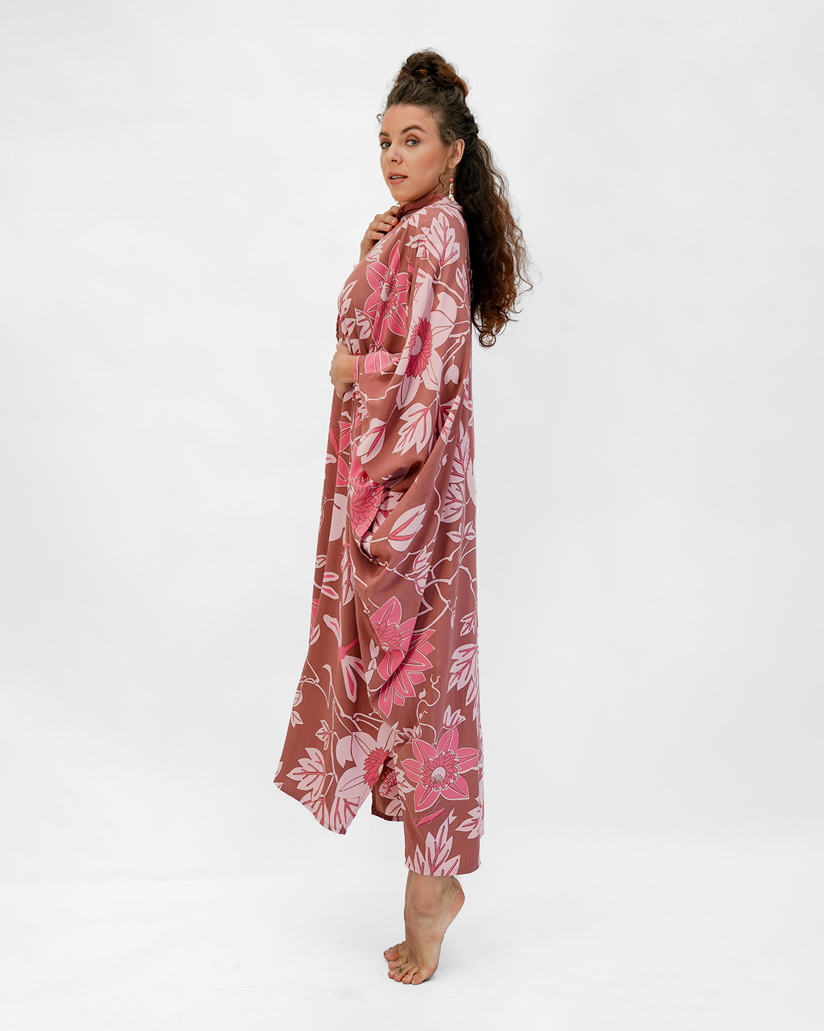 Balizen Direct from Bali - Wholesale Kaftan - Women's - NEW | High Neck Kaftan Dress | Big Passion Flower Sienna2