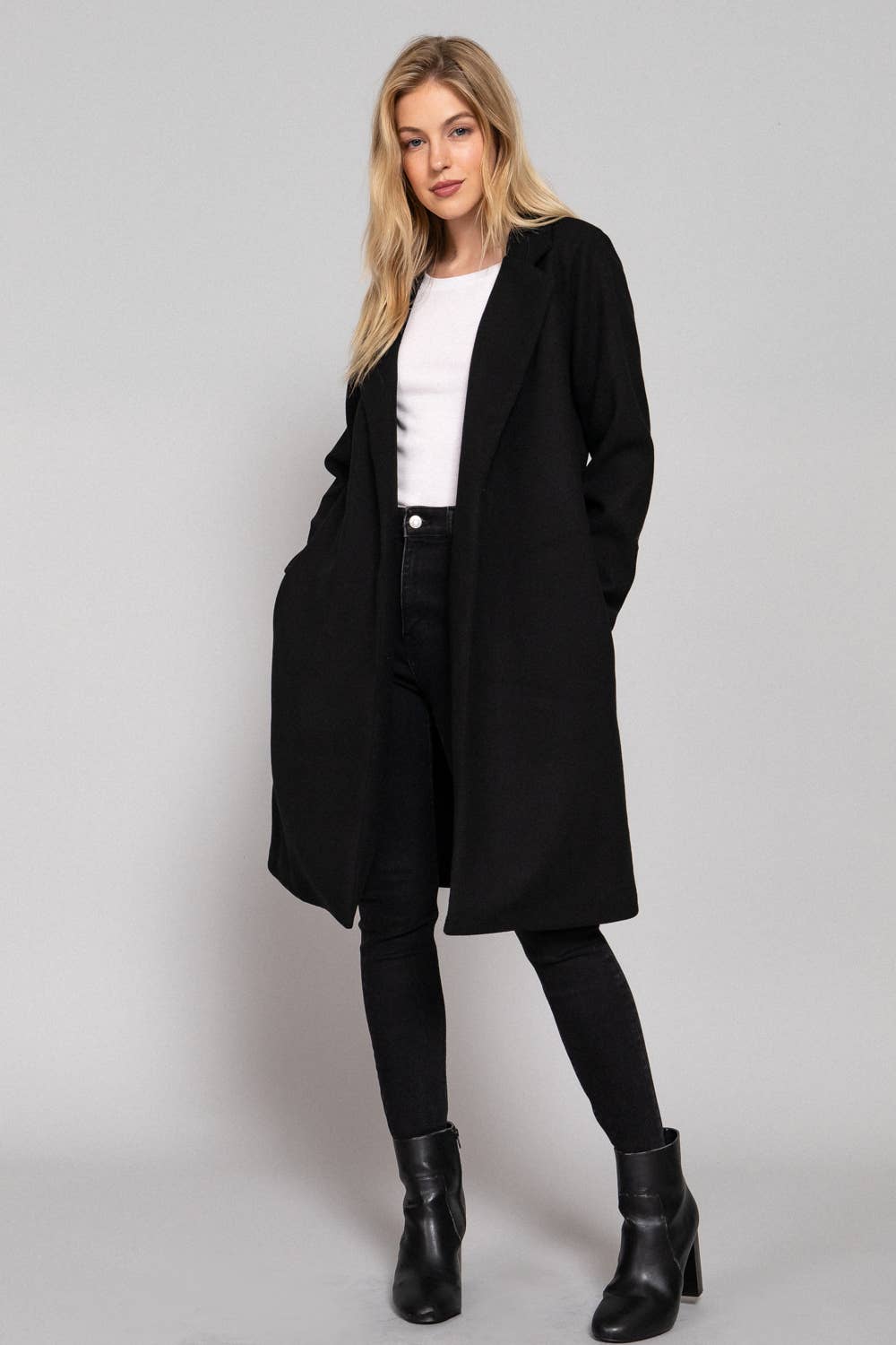 Active Basic | Active USA – wholesale Coat – Women’s – Long Sleeve Open Front Soft Felt Long Coat15