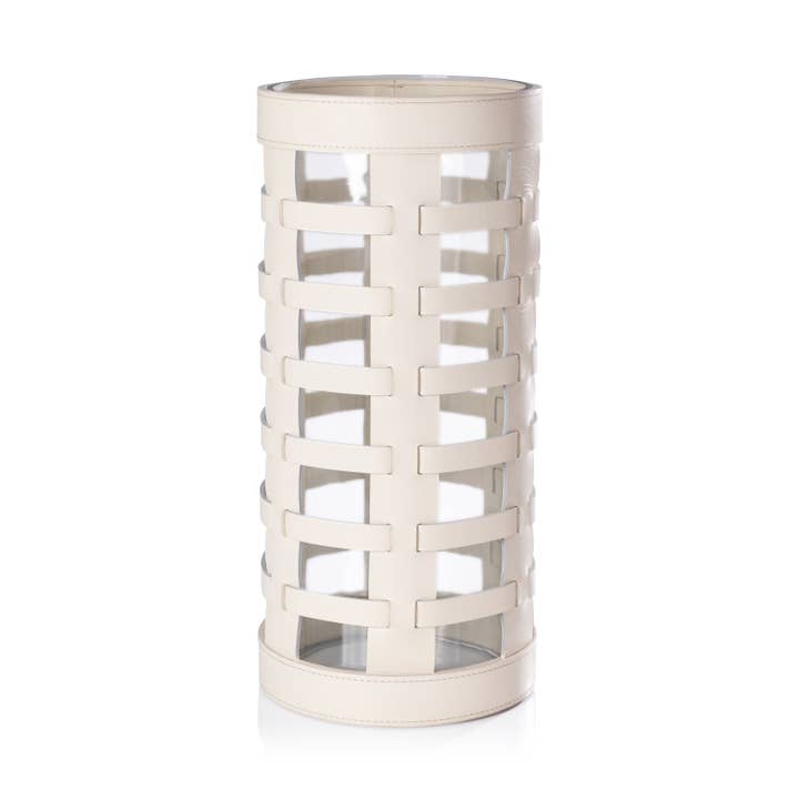 Nappa flettet læder glas hurricane/ vase for engroshandel hos Zodax