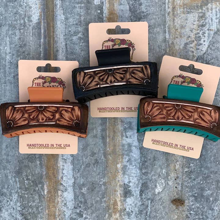 Pasador de cuero para el cabello Margarita Vaquera Rodeo Occidental Vaquero para venta al por mayor de The Rodeo Rose