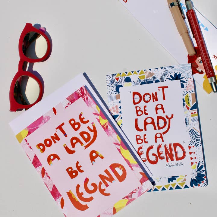 Violet Red Studio – Großhandel Ermutigungskarten – Sei keine Dame, sei eine Legende | Stevie Nicks Zitat2