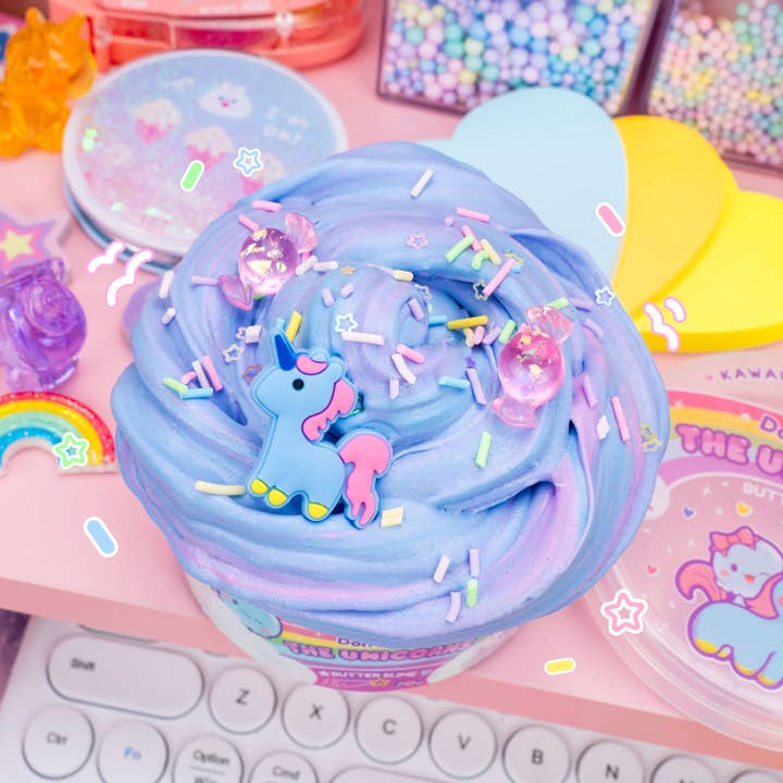 Kawaii Slime Company – Großhandel Knete/Schleim – Kinder – Don't Feed the Unicorns Butter Slime (4 Stück/Packung)4