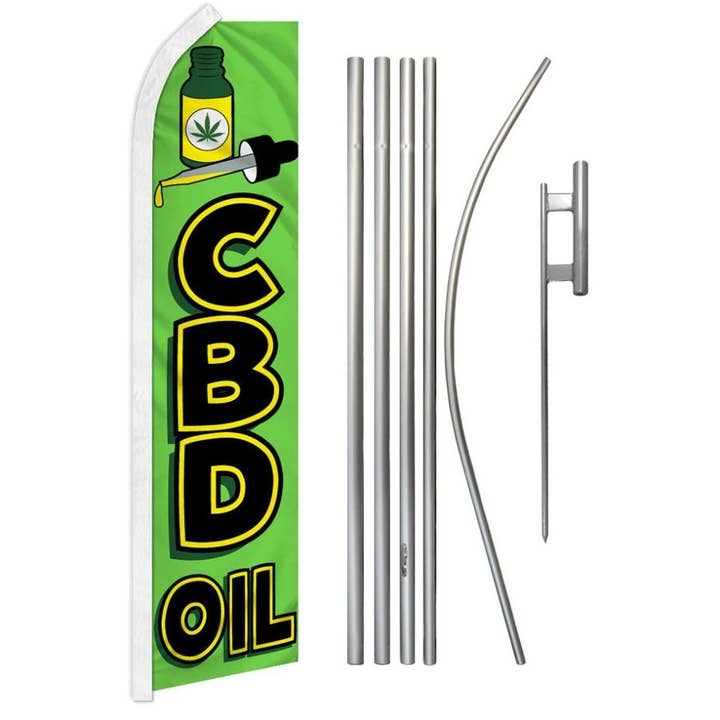 C.B.D. Olie Super Flag & Stang Sæt for engroshandel hos Flags Importer