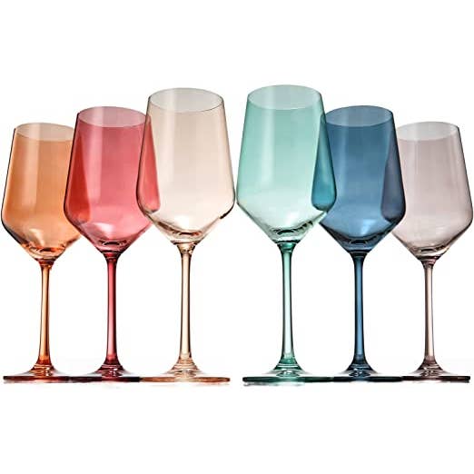 The Wine Savant / Khen Glassware – wholesale Vinglas – Färgade vinglas Pastell Stor 6 Set Färger Kristallglas2