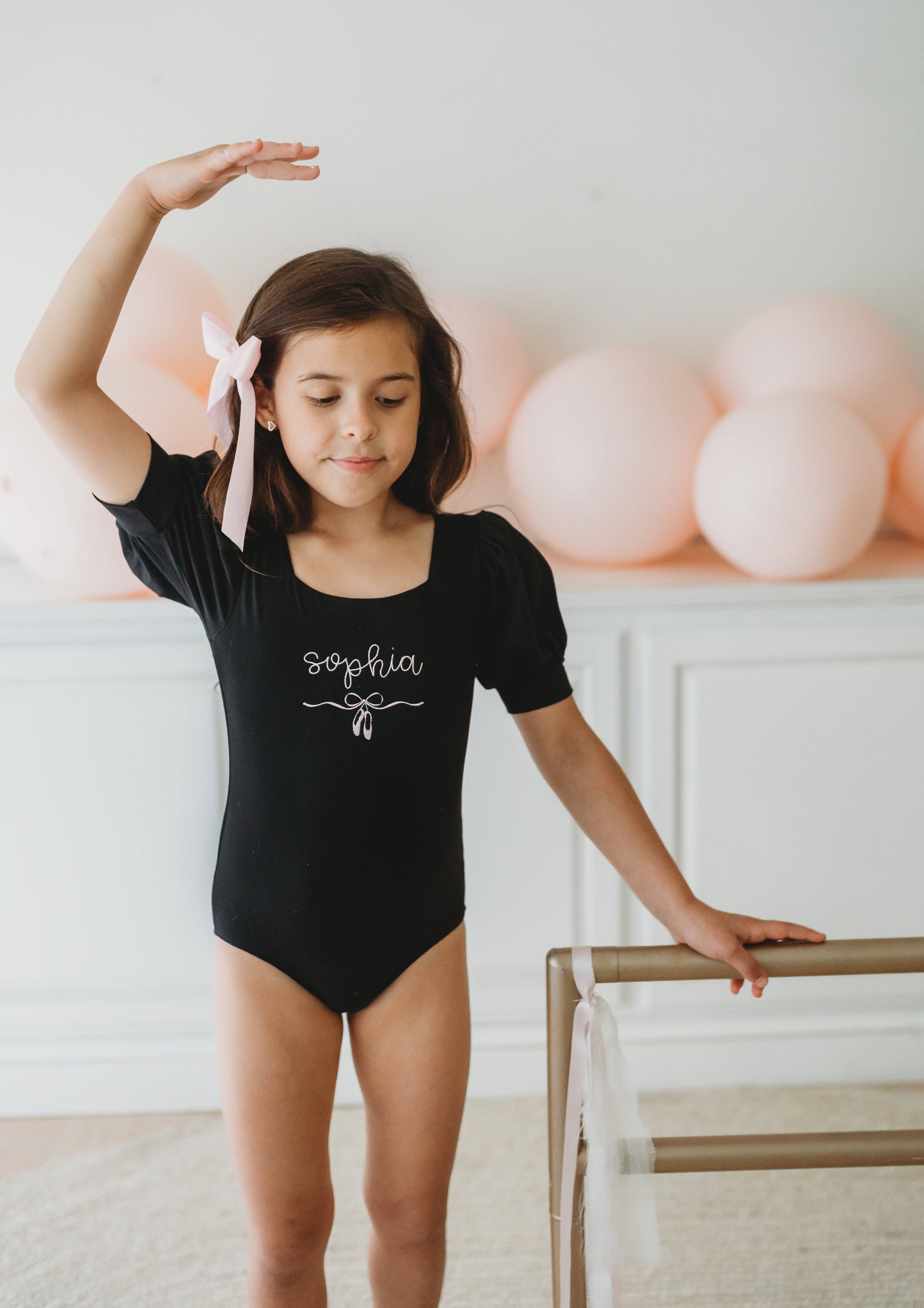 Cheeky Plum - Wholesale Leotard - Kids - Puff Sleeve Leotard - Black Magic16