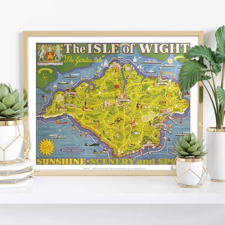 Star Editions – wholesale Art print – Isle Of Wight - The Garden Isle Island Map - Art Print