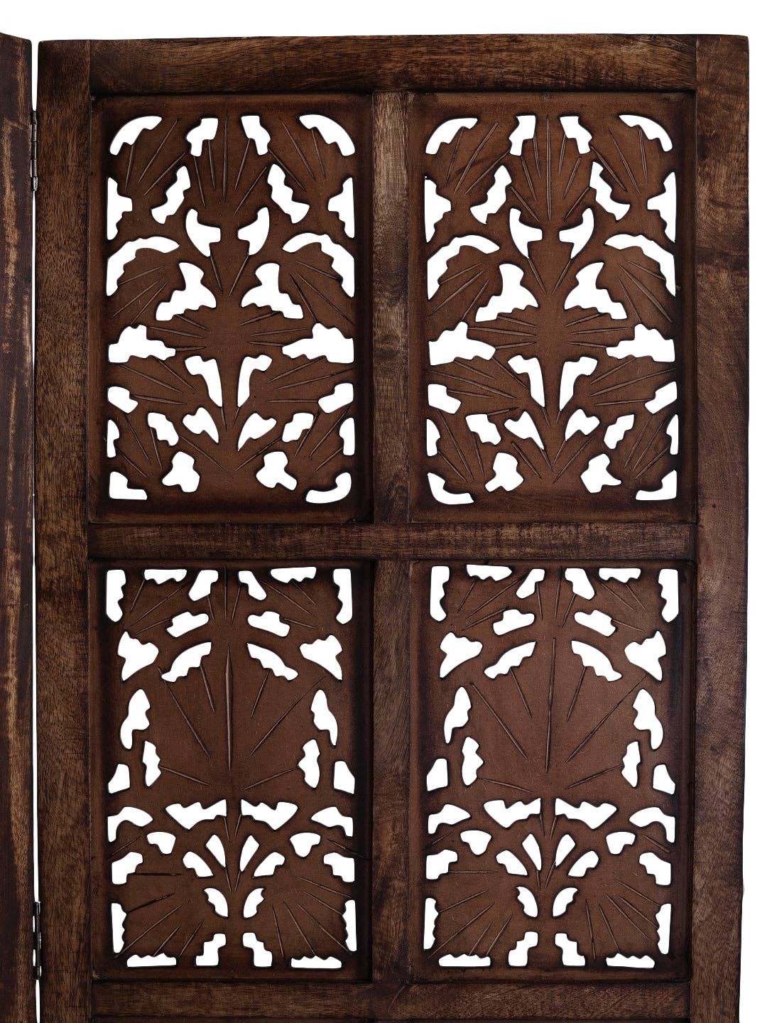 iAnanas - Wholesale Room Divider - Mango Wood Room Divider - 5 Panel Floral Handmade Screen, Privacy Screen & Decoration for Living Room, Bedroom, Balcony & Office - Brown (254x3x180 cm)2