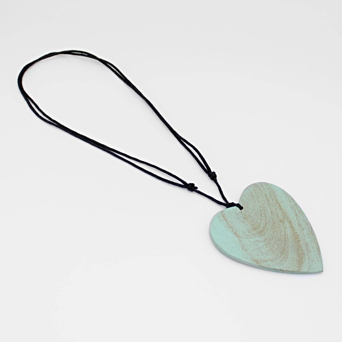 Sylca Designs - Wholesale Pendant/Charm Necklace - Mint Gabi Heart Wood Necklace2