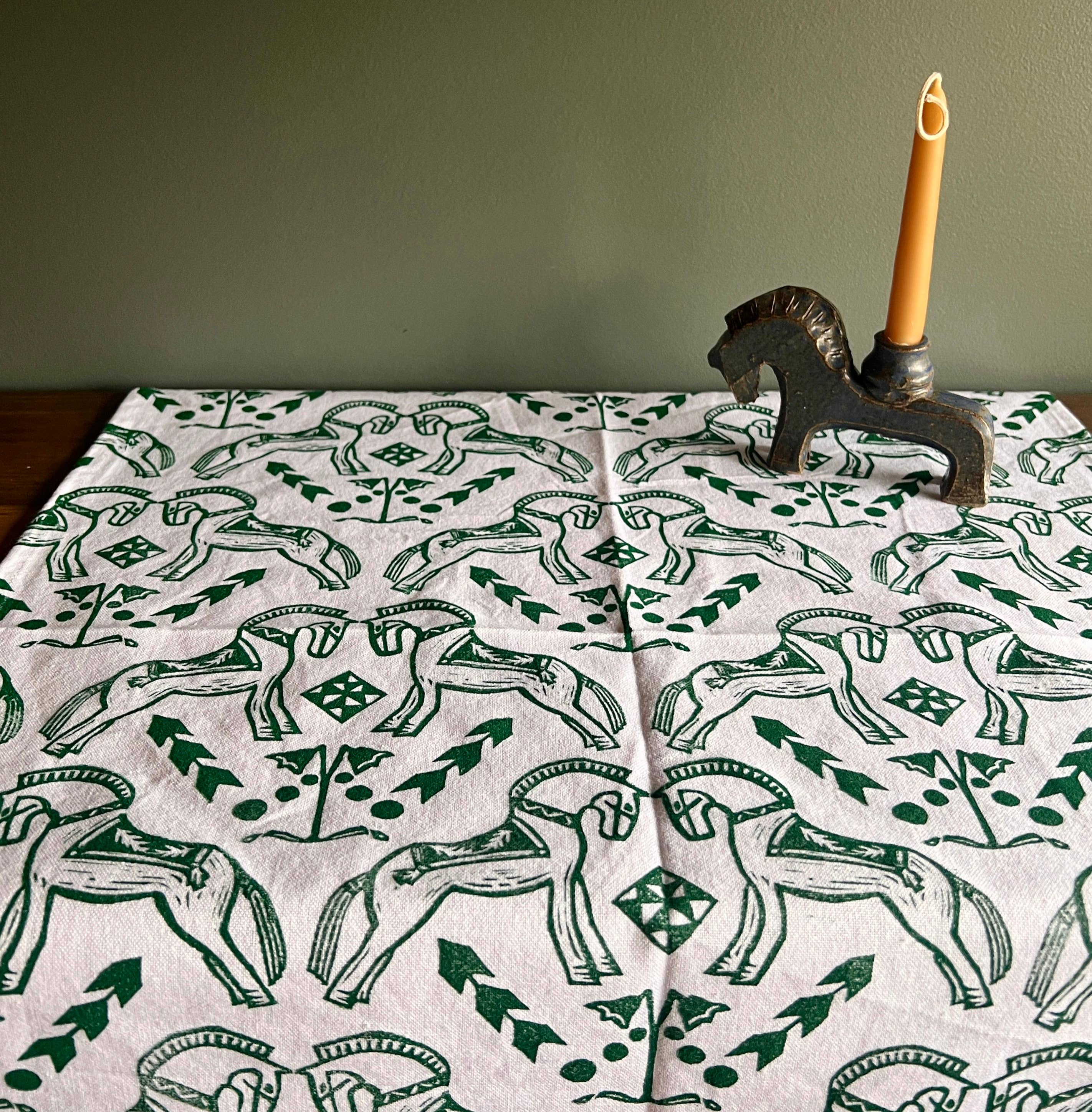 Follysome Prints - Wholesale Tea Towel - Fjord Horse Block Printed Towel3