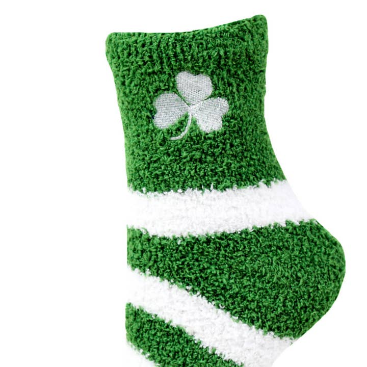 Irish Stripe Fuzzy Socks for wholesale by Donegal Bay