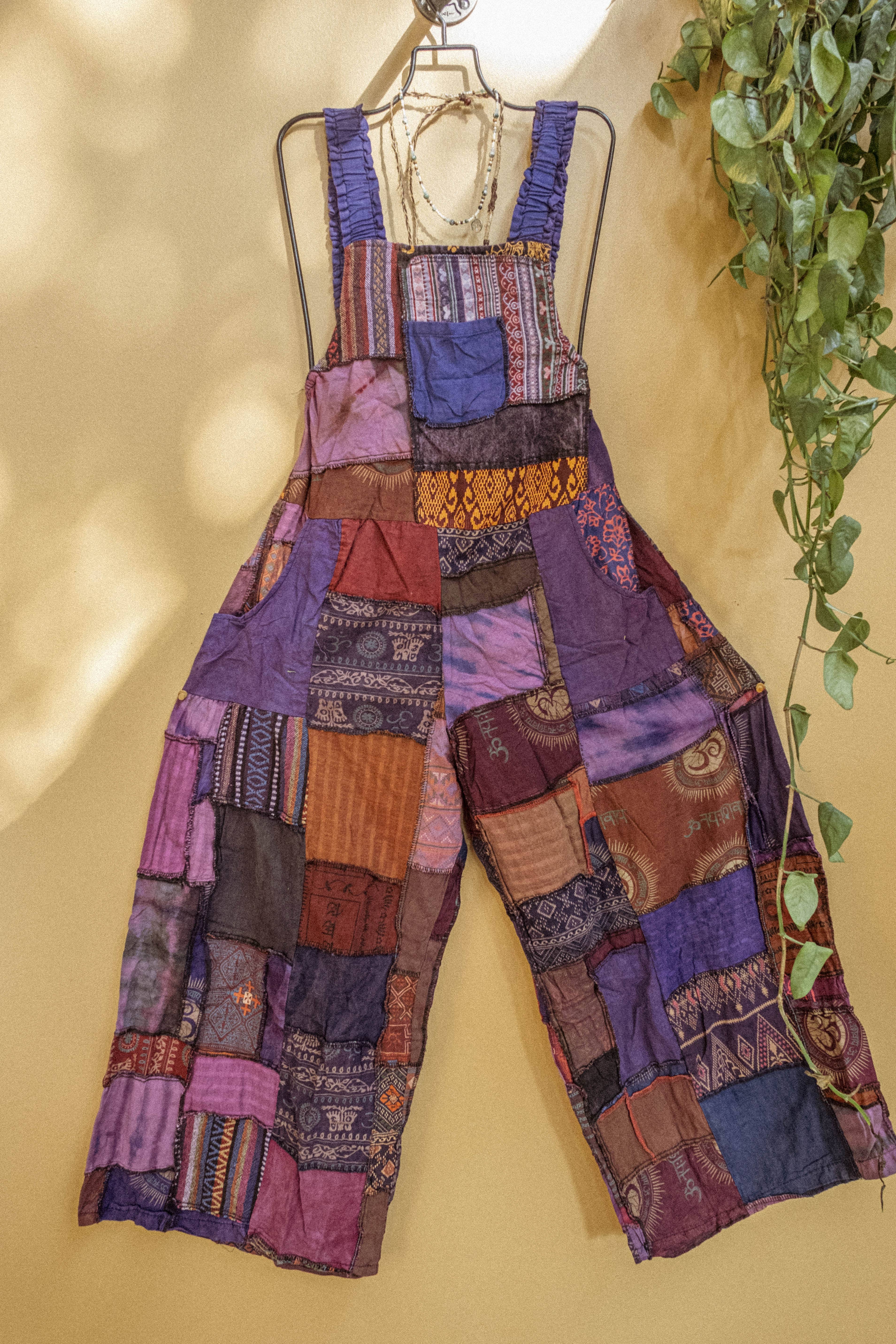 Gardenbelle Shop - Wholesale Overalls - Women's - Hippie Bohemian Patchwork Overalls, Wide Leg Dungarees PLUS6