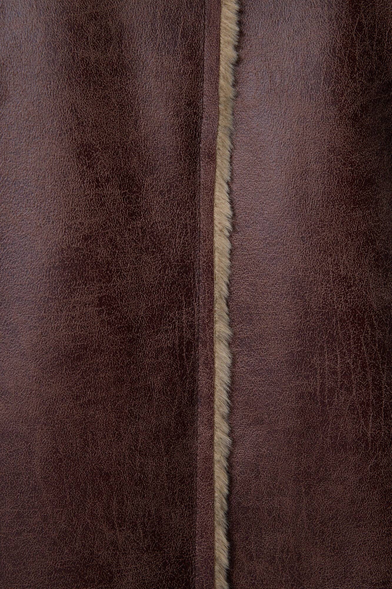 Brown FAUX LEATHER LONG COAT for wholesale on Faire5