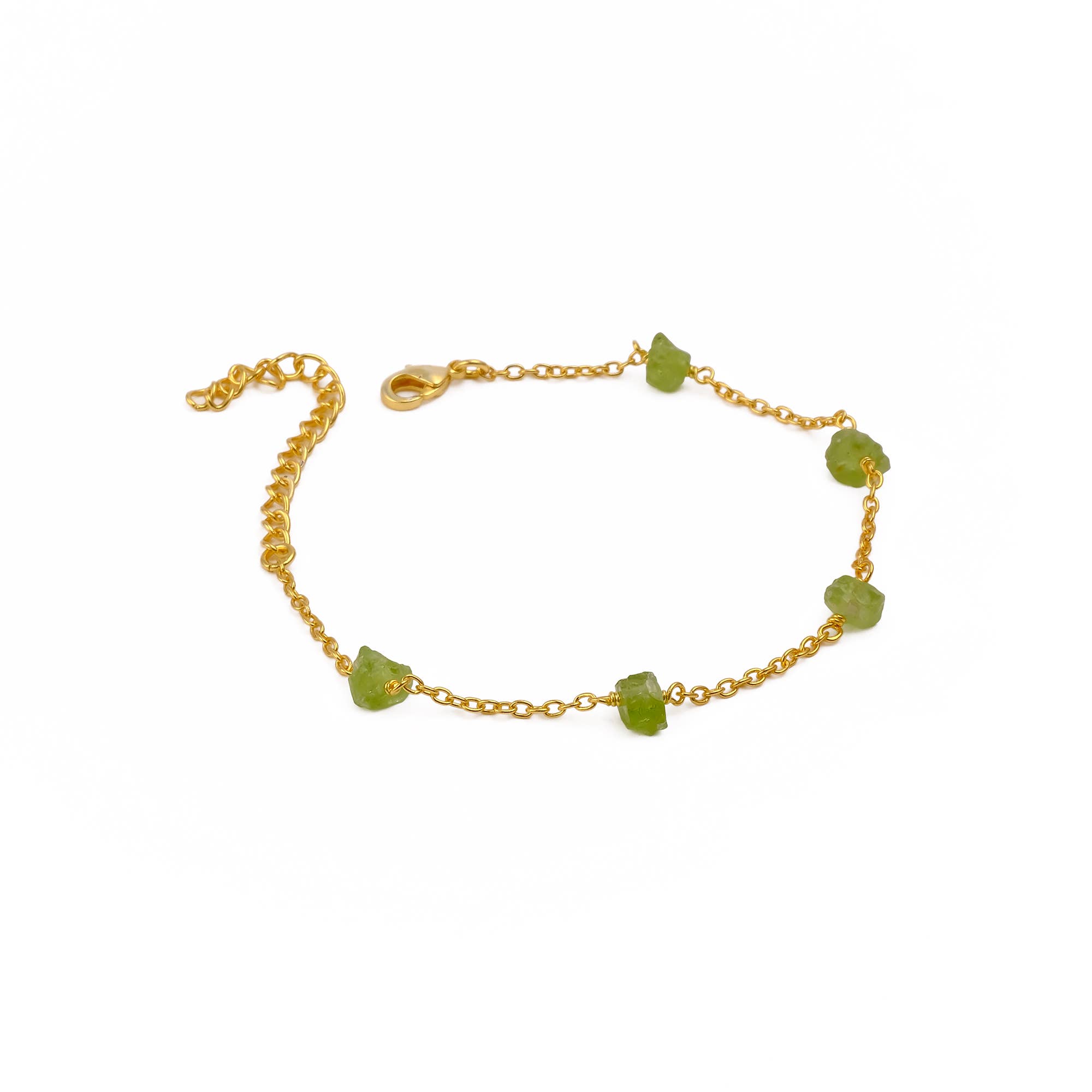 El Joyero – wholesale Link & chain bracelet – Raw Peridot Adjustable August Birthstone Chain Bracelets4